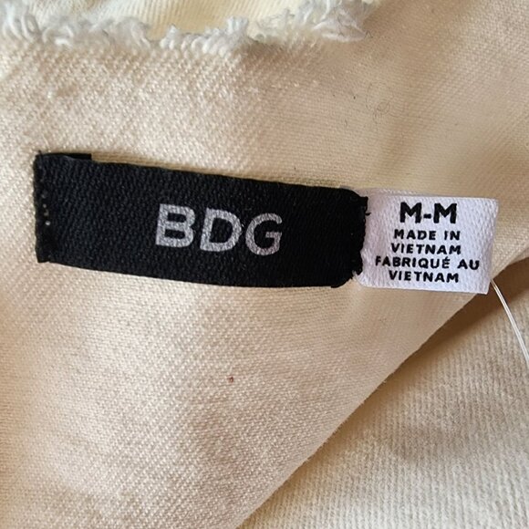 NEW BDG Urban Outfitters Womens Medium Top Fringe Raw Hem Ivory Relaxed Fit - Picture 7 of 11